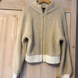 Ann Taylor Tan and Cream Teddy Jacket